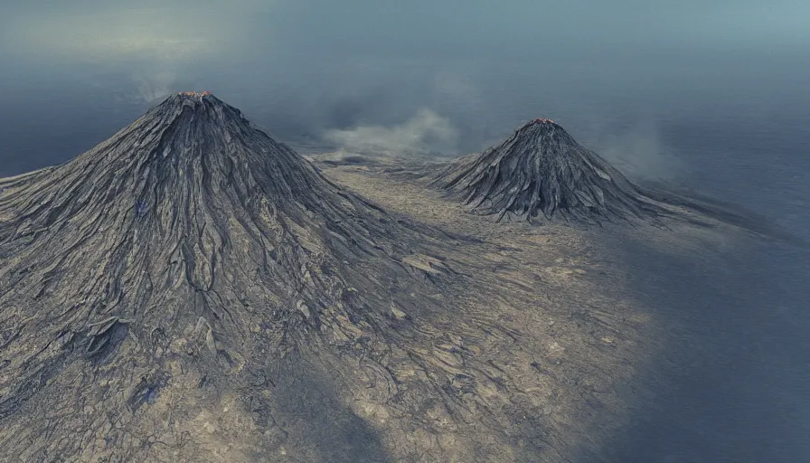 Image similar to Volcano in Malta, hyperdetailed, artstation, cgsociety, 8k