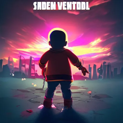 Image similar to video game poster featuring a cartoon baby, dramatic lighting, highly detailed, 4 k