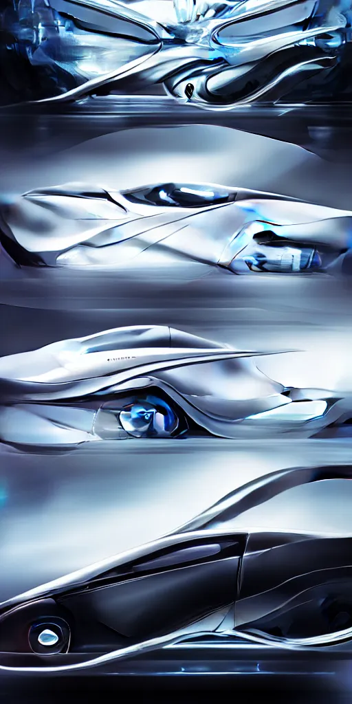 Image similar to sci-fi car: zaha hadid : wall structure : logotype : and car on : the coronation of napoleon : and : digital billboard : in the middle : artwork in style of : Ruan Jia : Sheng Lam :