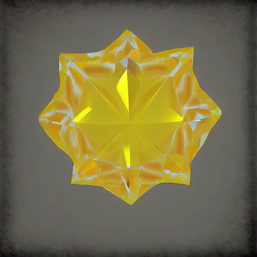 Image similar to yellow crystal gem, digital art, neutral background