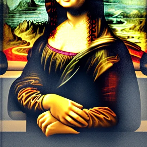 Image similar to mona lisa full body