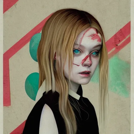 Image similar to Elle Fanning in Silent Hill picture by Sachin Teng, asymmetrical, dark vibes, Realistic Painting , Organic painting, Matte Painting, geometric shapes, hard edges, graffiti, street art:2 by Sachin Teng:4