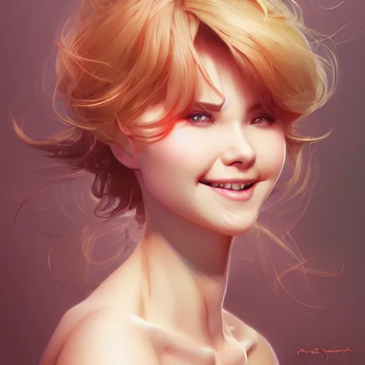 Image similar to Laughter as beautiful lady, 4k digital illustration by Artgerm, wlop, James Jean, Andrei Riabovitchev, Marc Simonetti, yoshitaka Amano, Artstation, CGsociety