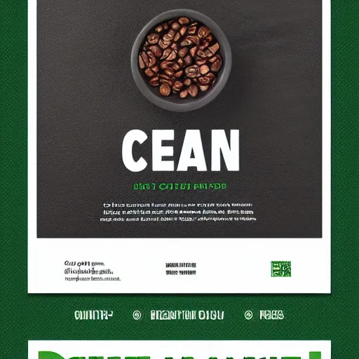 Image similar to square shaped flyer design for a coffee bean roasting company, layout design, black and green colour palette, template layout