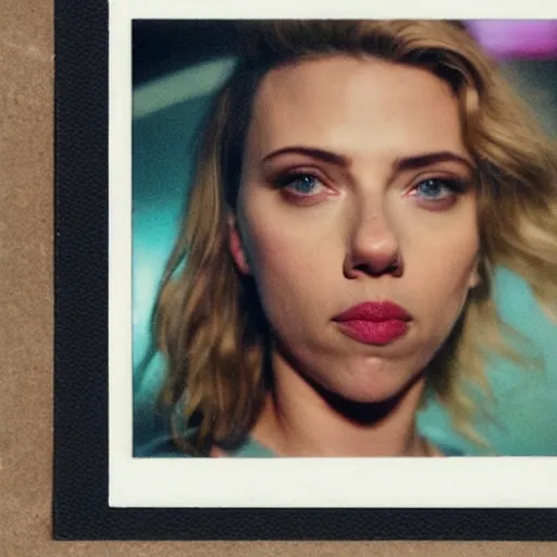 Prompt: polaroid image of scarlett johansson in euphoria