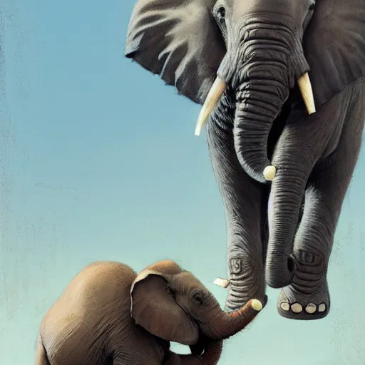 Prompt: elephant in a tutu teaching ballet, greg rutkowski