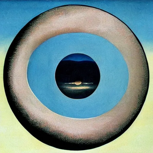 Image similar to the moon as eye, surrealism