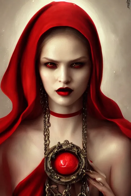 Prompt: Photorealistic and intricate detailed soft painting of a beautiful voluptuous female demonic nun in revealing religious dress, thin lustrous hair, sensual gloomy style, soft painting, volumetric lighting, mist, chains with red fluid dripping background, artstation, Tom Bagshaw artstyle, unreal render, depth of field