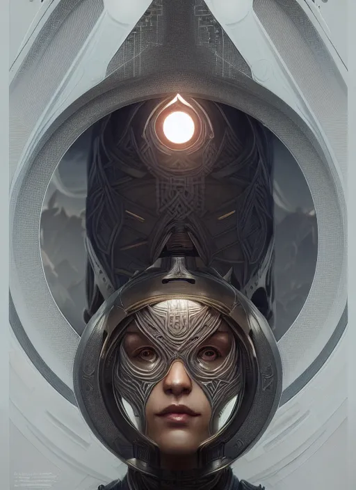 Image similar to symmetry!! portrait of viking, sci - fi, tech wear, intricate, elegant, highly detailed, digital painting, artstation, cinematic lighting, concept art, smooth, sharp focus, illustration, art by artgerm and greg rutkowski and alphonse mucha, 8 k