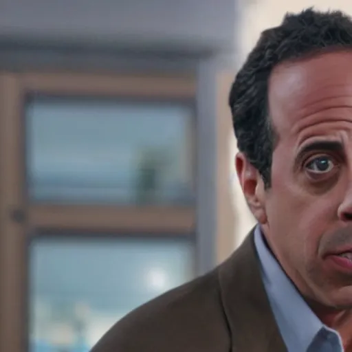 Image similar to Live Action Still of Jerry Seinfeld in Breaking Bad, real life, hyperrealistic, ultra realistic, realistic, highly detailed, epic, HD quality, 8k resolution, body and headshot, film still