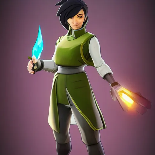 Image similar to toph beifong in fortnite, character render, full body shot, highly detailed, in game render