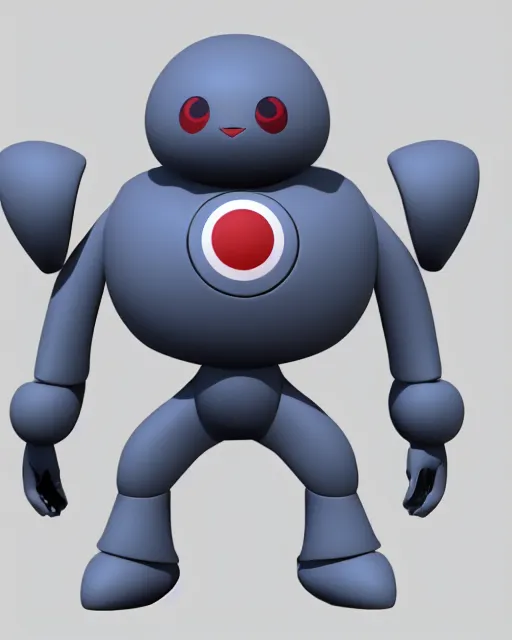 Prompt: pokedstudio pokedbot, rendered in blender, symmetrical