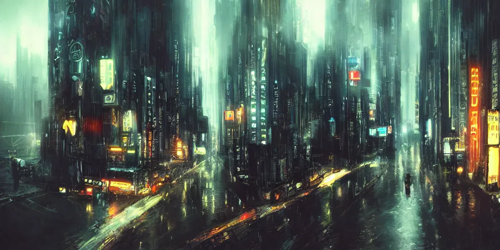 Image similar to bladerunner cityscapes, featured on Artstation, cgsociety