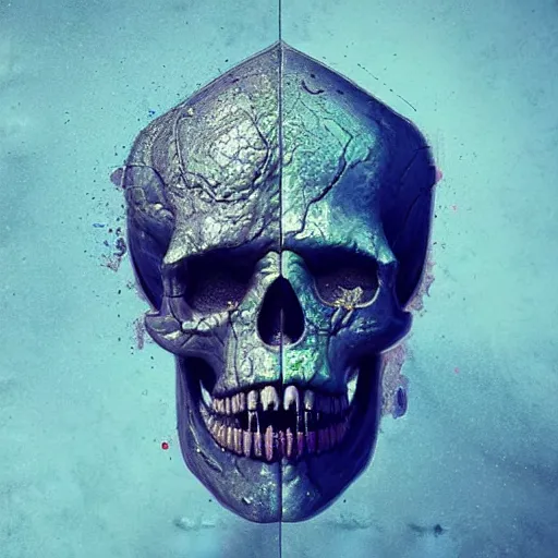 Image similar to portrait_of_a_melting_skull._intricate_abstract._intricate_artwork._by_Tooth_Wu_wlop_beeple_dan_mumford._octane_render_trending_on_artstat