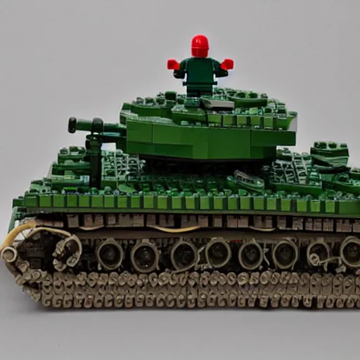 Image similar to Tank man at tiananmen square lego set