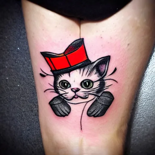 Finished results of Victorian Cat for  Gian Karle Tattoo  Facebook