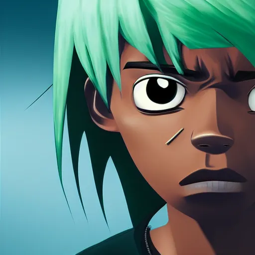 Prompt: 2D from Gorillaz, Realistic, Hyperrealistic, HD Quality, 4k Resolution, 8k Resolution, Detailed, Very Detailed, Highly Detailed, Studio Quality Lighting, Real Life, Portrait, Photograph