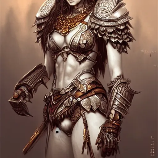 Image similar to beautiful extremely detailed intricate concept art depicting a warrior by wlop. shining jewelry. bcy. net