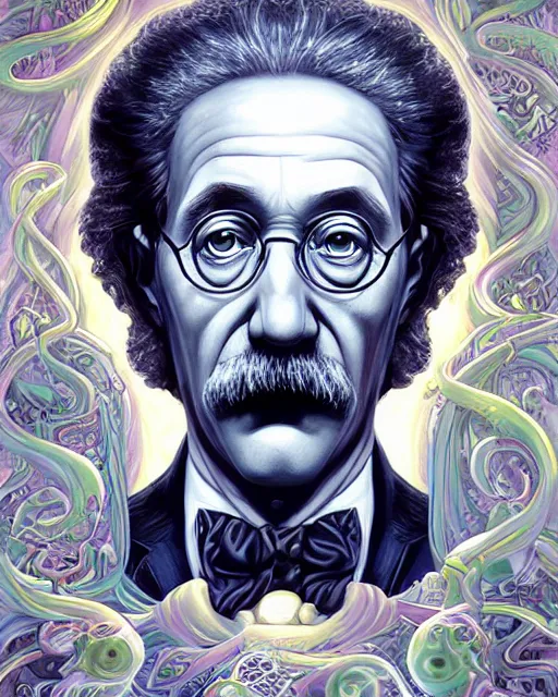 Image similar to lovecraft lovecraftian portrait of einstein, pixar style, by tristan eaton stanley artgerm and tom bagshaw.