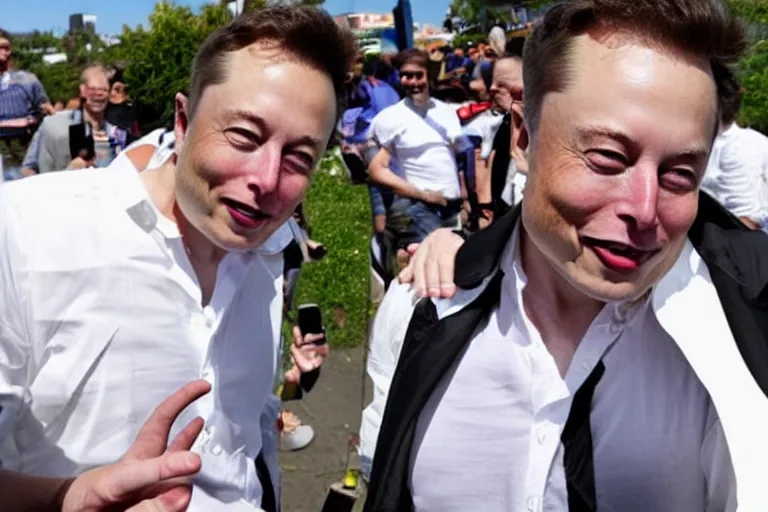 Prompt: elon musk on gay parade