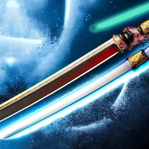 Image similar to IShowSpeed three sword style, phot, high detail, high quality,