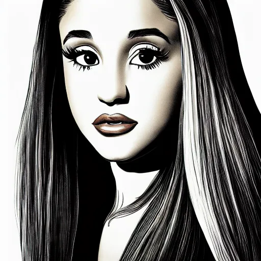 Prompt: portrait of ariana grande by cliff neilson