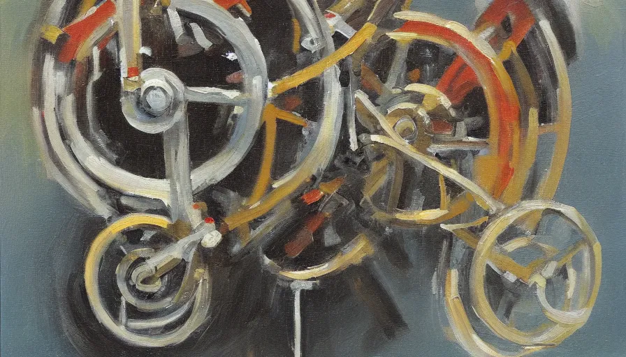 Prompt: perpetual motion machine, oil painting