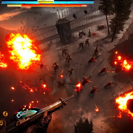 Image similar to battle of berlin in hell let loose, screenshot, unreal engine, gameplay, in - game