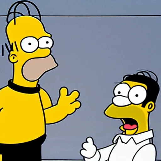 Image similar to homer simpson as spock, movie still