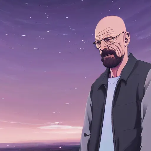 Image similar to Walter White by Makoto Shinkai