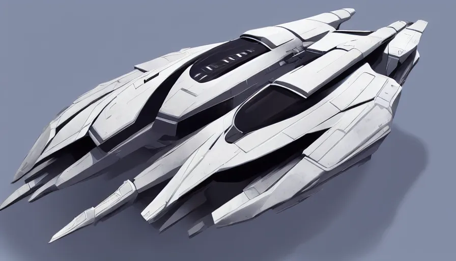 Image similar to Spaceship Design, in style of syd mead, artstation, very detailed, sci-fi, hard surface