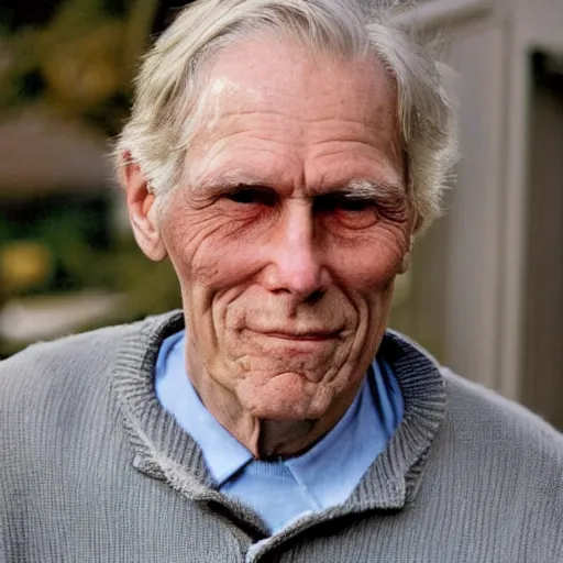 Image similar to A photograph of old Jerma985 in his eighties who looks like Jerma985 wearing a sweater vest in the 2010s, Jerma985, looks like Jerma985, taken in the late 2010s, taken on a 2010s Camera, realistic, hyperrealistic, very realistic, highly detailed, very detailed, extremely detailed, detailed, digital art, trending on artstation, headshot and bodyshot, detailed face, very detailed face