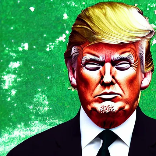 Image similar to donal trump eating the earth, digital art, highly detailed