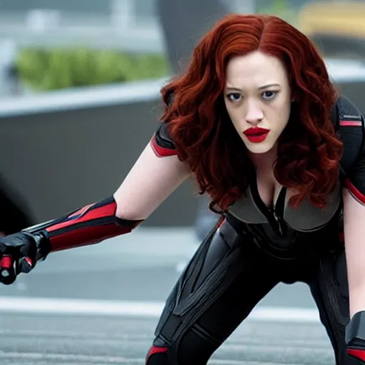 Image similar to a still of kat dennings as black widow in iron man 2 ( 2 0 1 0 )