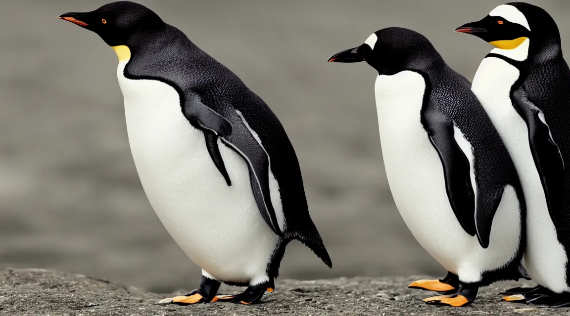 Prompt: Linux Tux penguin wallpaper photo taked by Annie Leibovitz