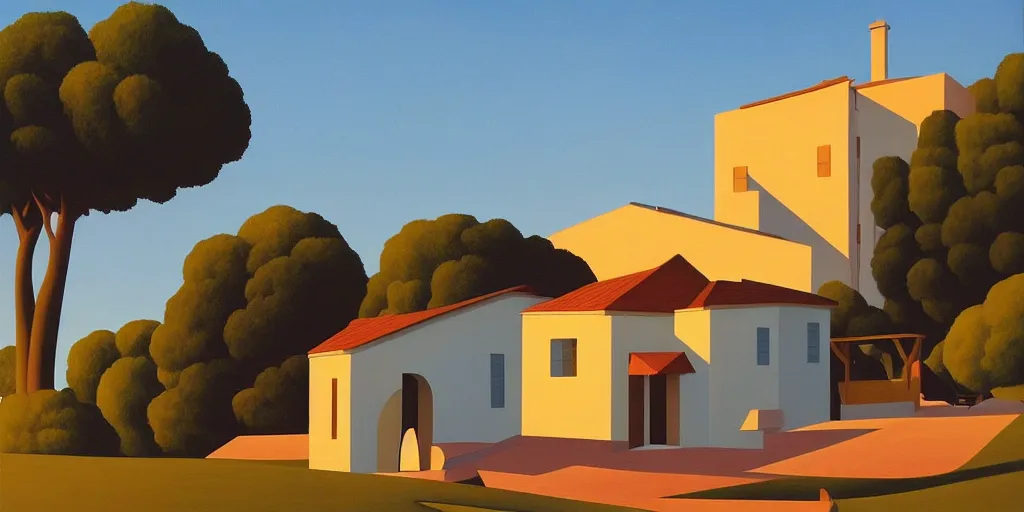 Image similar to dreaming of france, blue sky, summer evening, kenton nelson