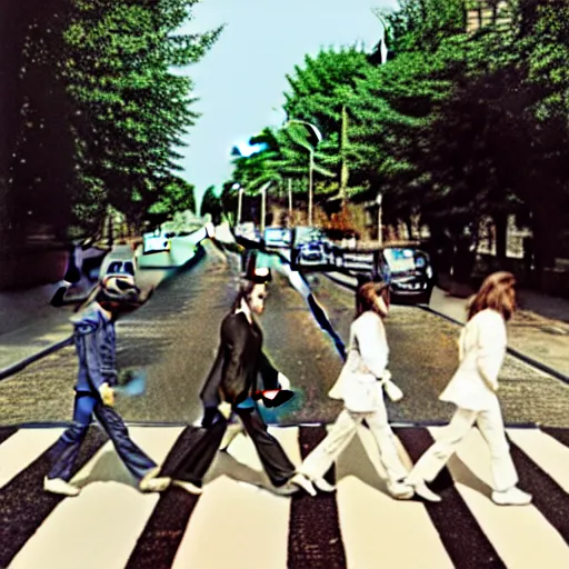 Prompt: abbey road beatles