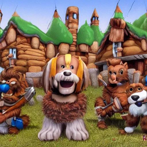 Image similar to roofus the hound fur fighters village