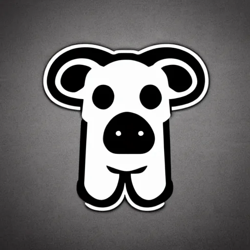 Image similar to boston dynamics robot cow as an svg sticker, 2 d, flat, vector art