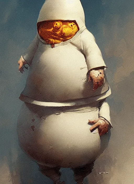 Image similar to portrait of little nightmares humpty dumpty by greg rutkowski