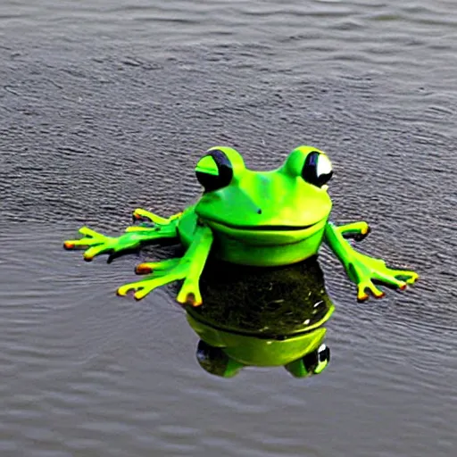 Image similar to robotic frog designed to test for pollution levels in lakes and ponds