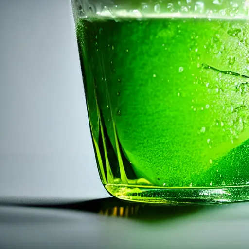 Image similar to a green liquid mixed with honey, waving, flowing, dramatic lighting