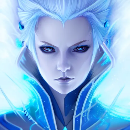 Prompt: Queen of Ice and storm, highly detailed, digital painting, artstation, concept art, smooth, sharp focus, illustration, outlined art, anime aesthetic