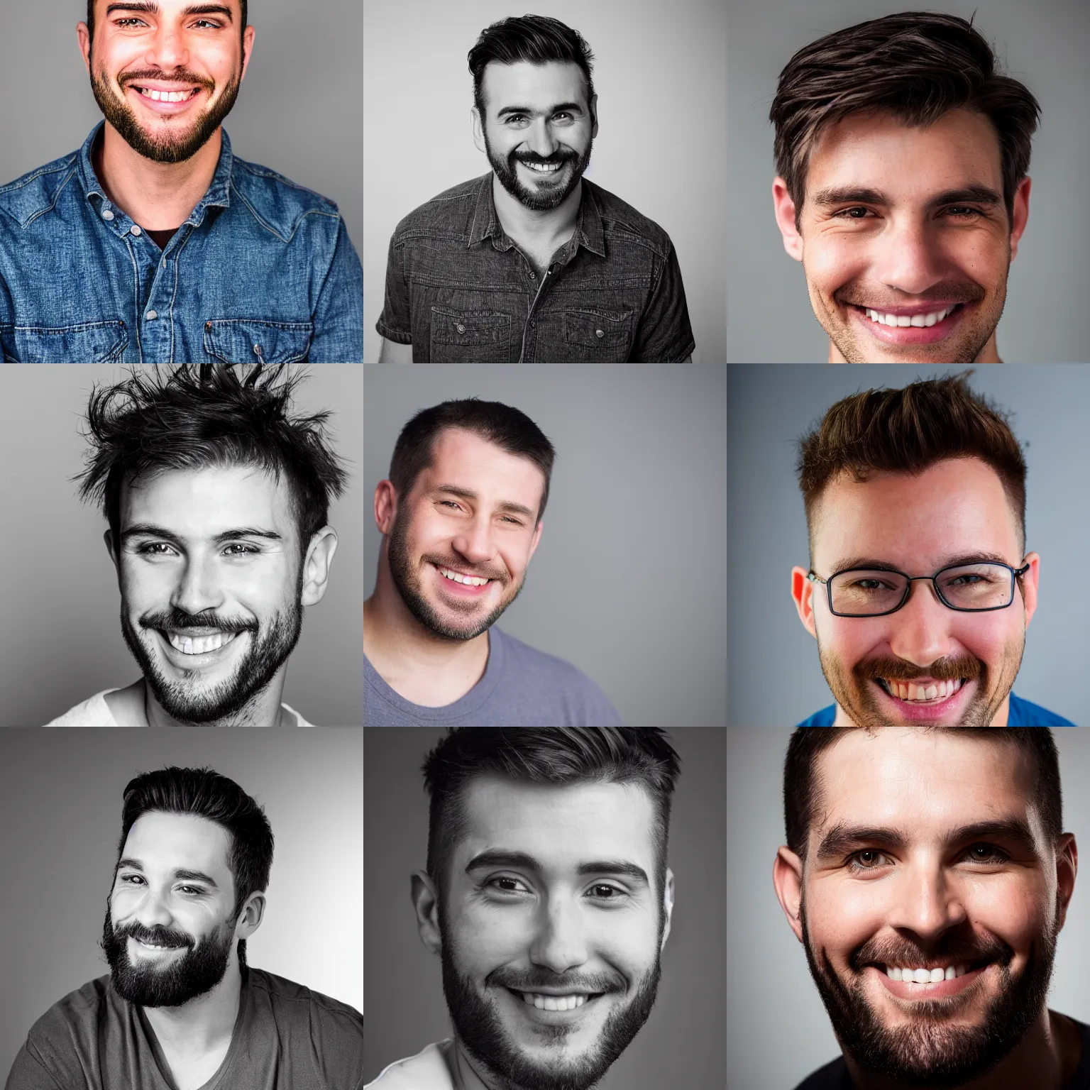 a headshot photograph of a handsome masculine happy | Stable Diffusion ...