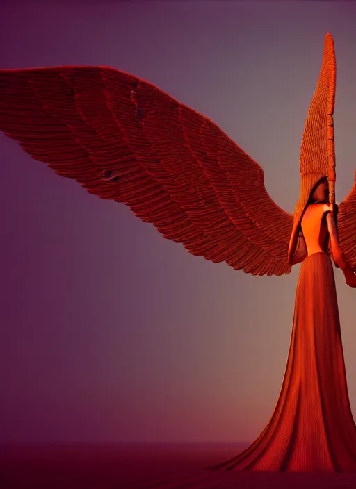 Image similar to beautiful angel with fully spread wings floating in the air!!, highly intricate wings!, cinematic lighting, art by zdislav beksinski, rendered in unreal 5,