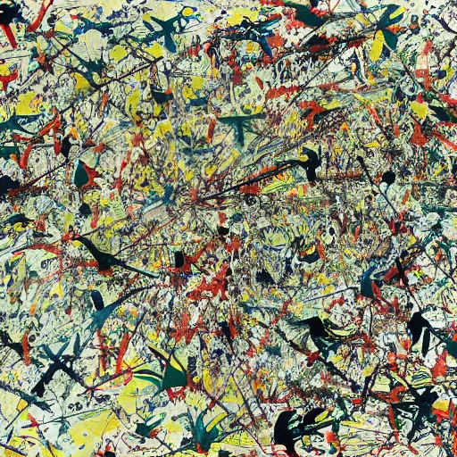 Prompt: birds eye view battle of cape ecnomus, in the style of jackson pollock