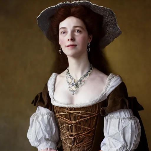 Image similar to 1 7 th century duchess, wow 4 k detail fantasy, cgsociety, matte painting, wow, realistic materials, photo realistic, postprocessing, cinematic, hyperrealistic, warm and cool light, studio lighting, photography, borgia, ekaterina, the borgias, the white princess, the tudors, poldark