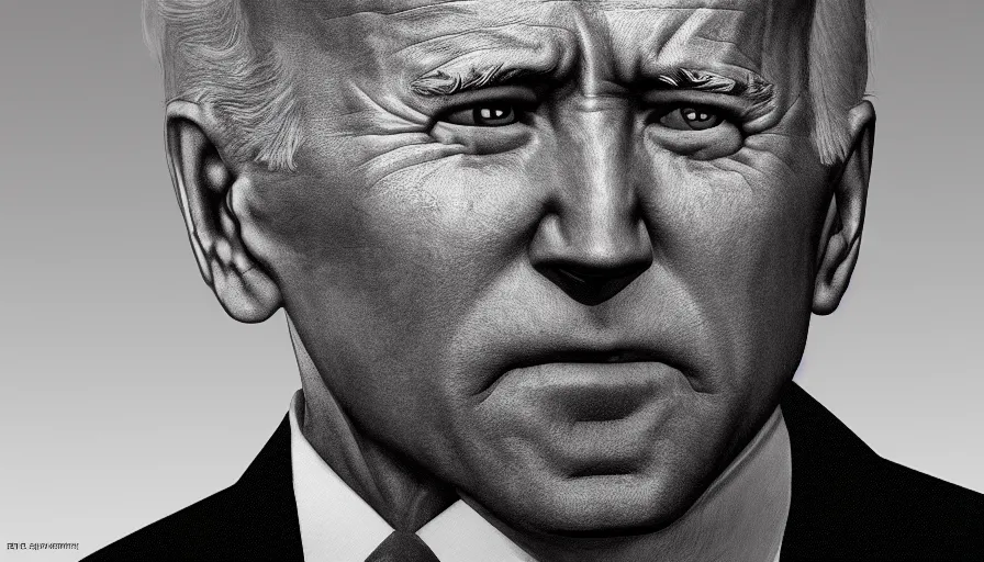 Prompt: serious joe biden's face, hyperdetailed, artstation, cgsociety, 8 k