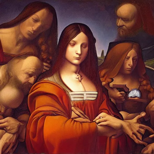 Image similar to da vinci explains how interplanetary anatomy works, oil painting, ultradetailed, artstation, ultradetailed, digital painting, ultradetailed