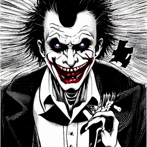 The Joker portrait in the style of Junji Ito. Manga. | Stable Diffusion ...